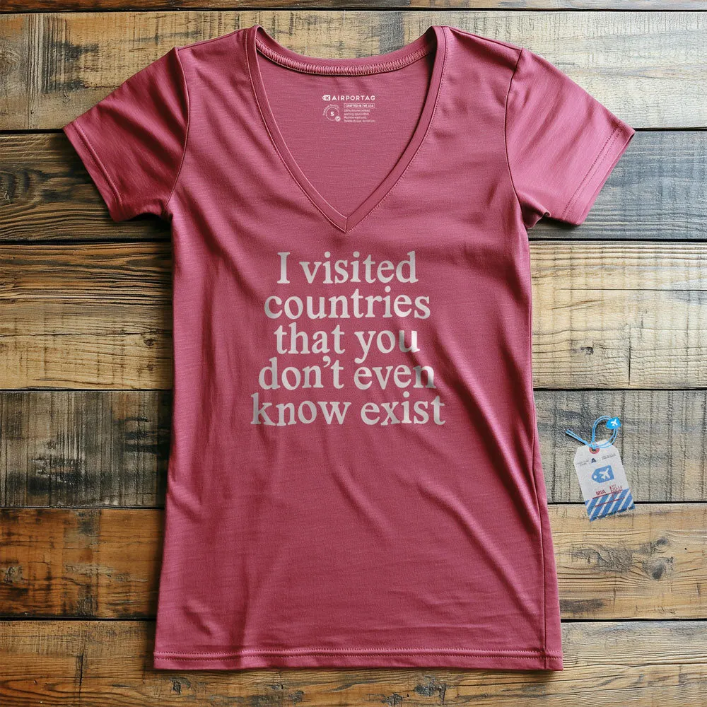 Visited Countries - Women's V-Neck T-Shirt