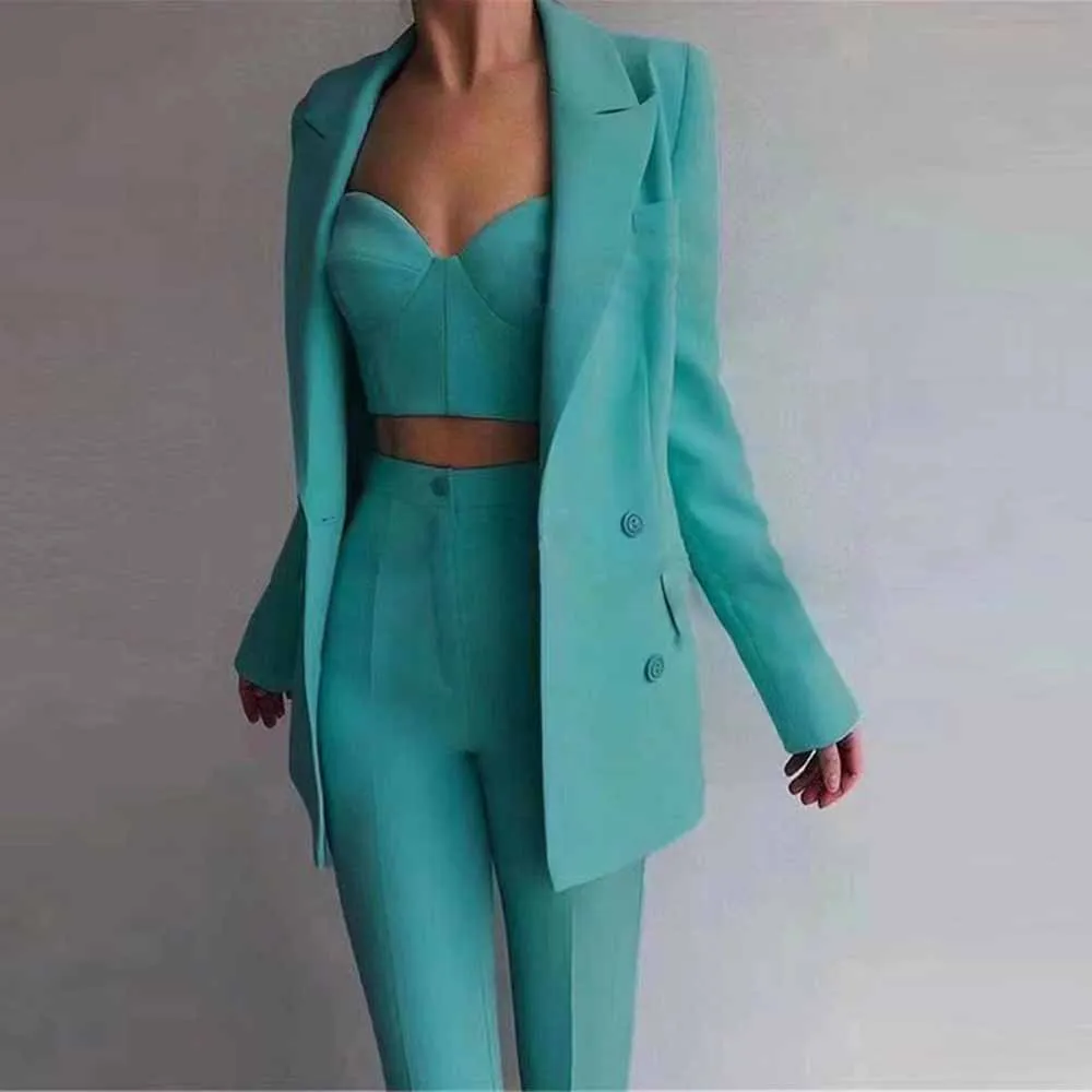 Women 3 Pieces Pantsuits Wedding Party Wear Suits Formal Business Suits