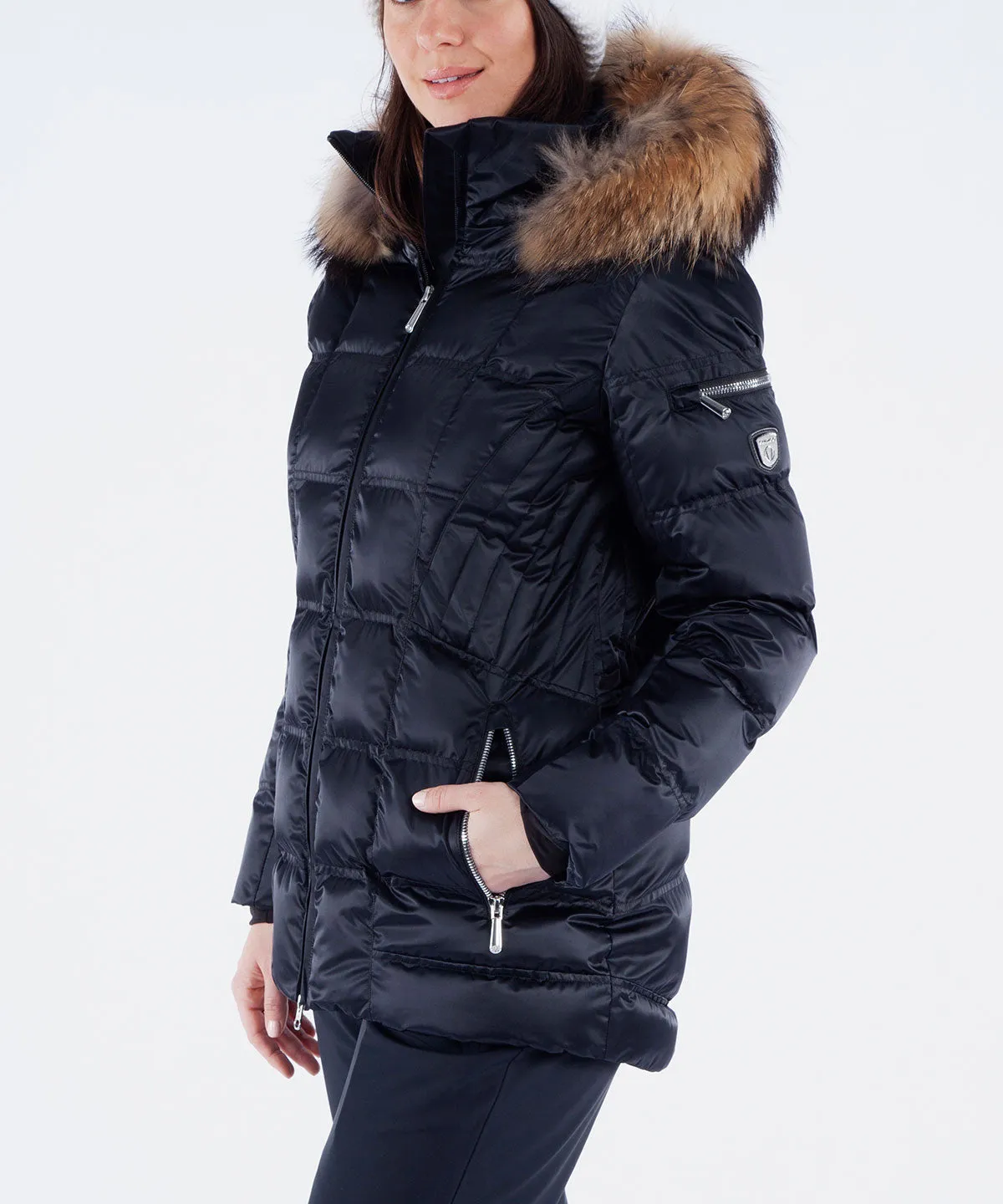 Women's Nikki Quilted Jacket with Removable Faux Fur Ruff